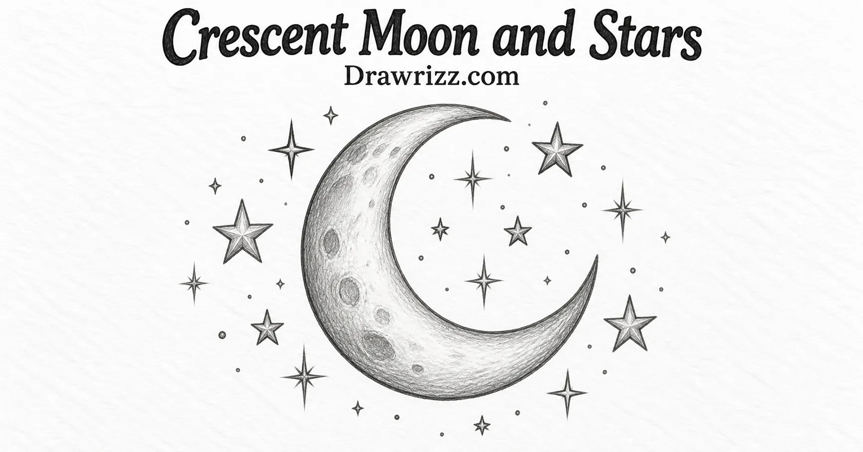 35 Halloween Drawing Ideas for Cute and Spooky Sketches Halloween Drawing Ideas featuring a crescent moon and stars with soft pencil shading, sparkling details and easy spooky art.!