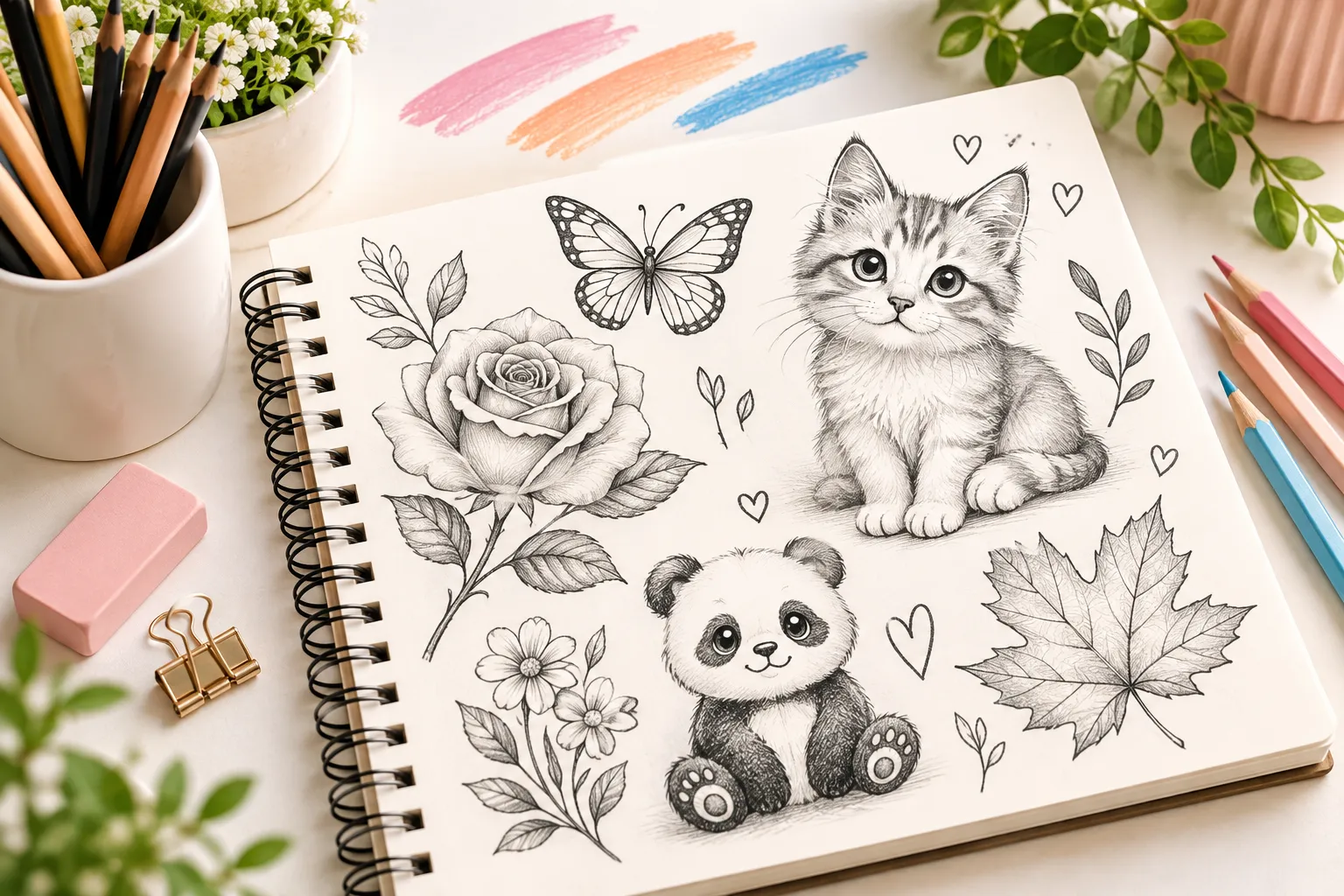 Drawrizz sketchbook filled with creative drawing ideas for beginners