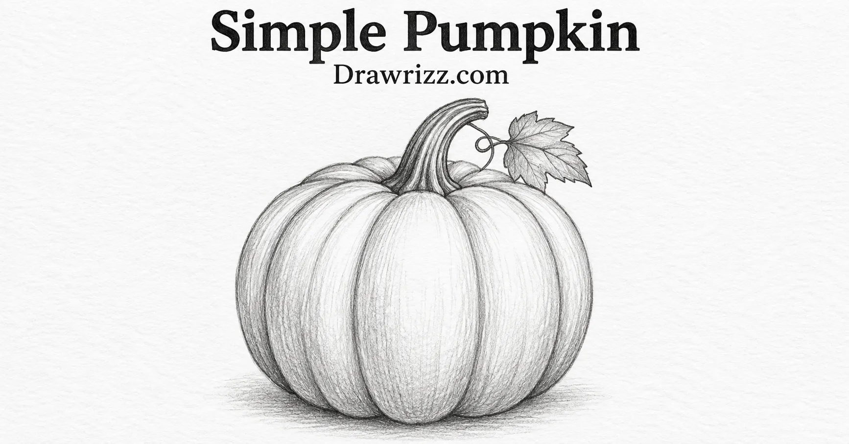 35 Halloween Drawing Ideas for Cute and Spooky Sketches Simple Pumpkin drawing with soft pencil shading, curved stem and leaf, an easy Halloween Drawing Ideas sketch for beginners!!